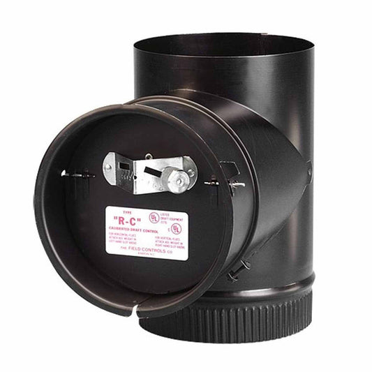 6" Diameter Black Barometric Damper with Tee