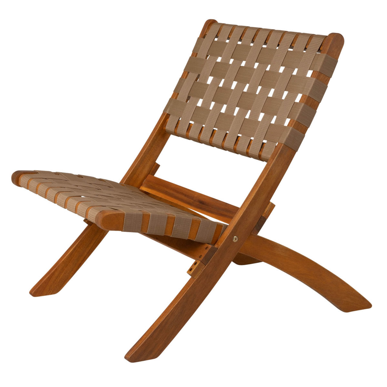 Fire Sense Sava Indoor-Outdoor Folding Chair in Black/Natural/Navy Blue/Warm Grey/Brown Webbing - 62774 - 64159 - 63636 - 63637 - 64098