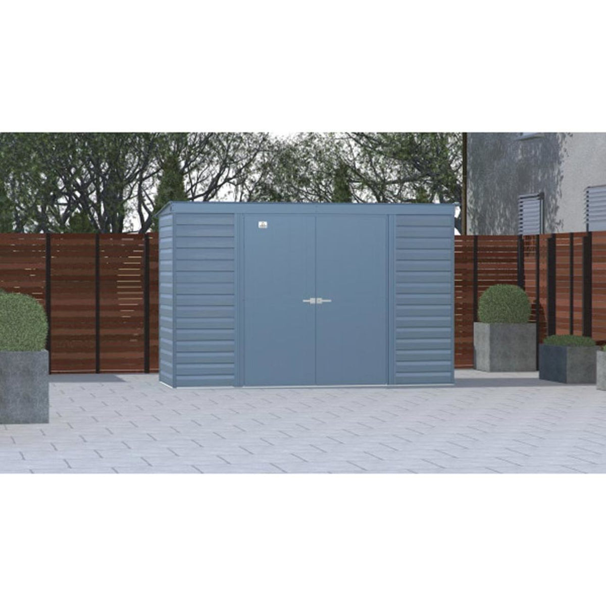 Arrow Select 10' x 4' Steel Storage Shed -  Blue Gray