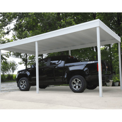 Arrow Freestanding Carport/Patio Cover, 10x10 - Hot Dipped Galvanized Steel with Vinyl Coating, Eggshell Finish, and Flat Roof