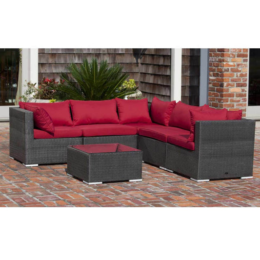 Mocha Wicker Sofa Patio Set