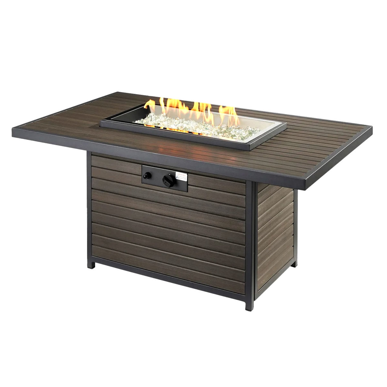 Outdoor Greatroom Kenwood and Brooks Rectangular Chat Height Gas Fire Pit Table