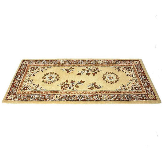 56" Rectangle Beige Oriental Fireplace Rug