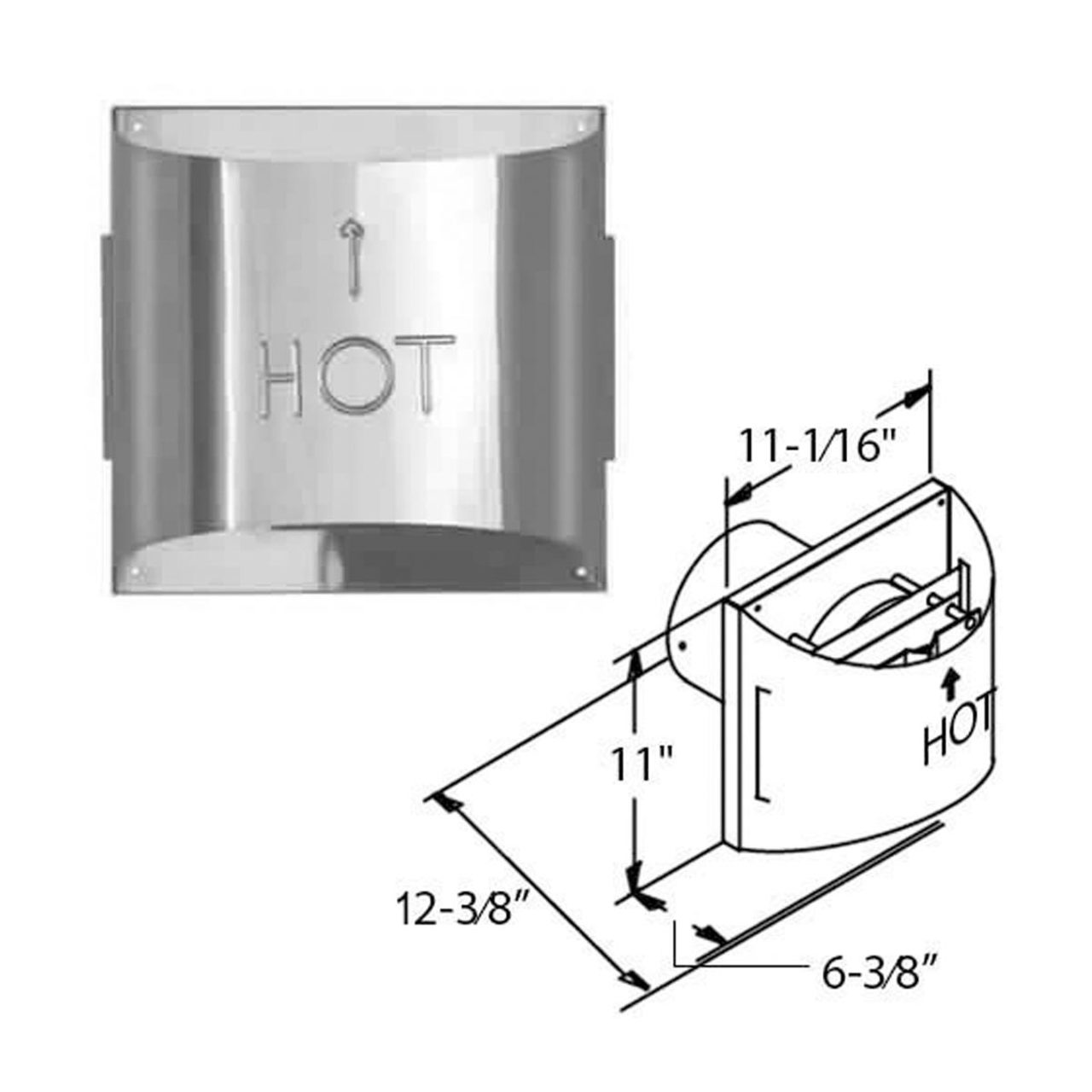 4" x 6 5/8" DirectVent Pro Aluminum Sconce Termination Cap - 46DVA-HSC