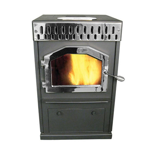 Magnum Baby Countryside Agri-Fuel Pedestal Pellet Stove with Nickel Door