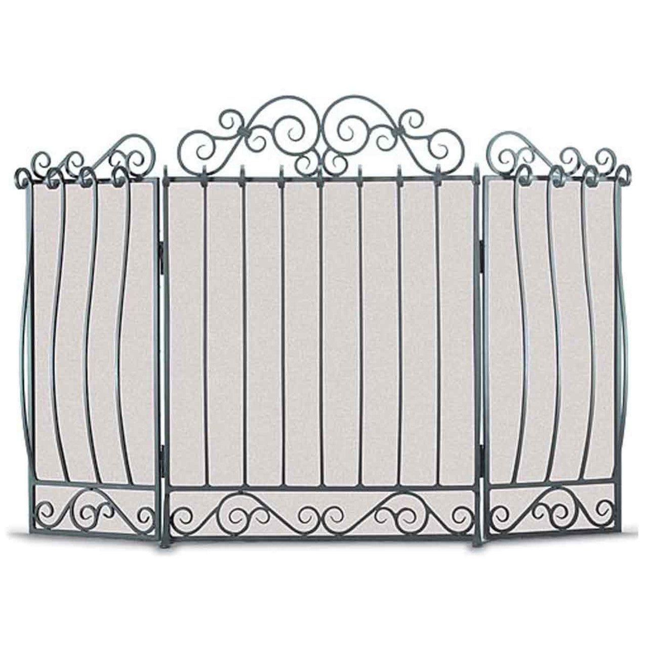 Pilgrim Villa Three Panel Fireplace Screen - Brushed Pewter