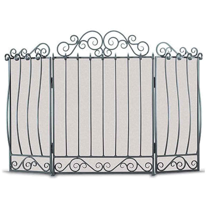 Pilgrim Villa Three Panel Fireplace Screen - Brushed Pewter