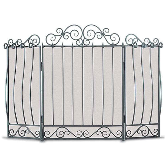 Pilgrim Villa Three Panel Fireplace Screen - Brushed Pewter