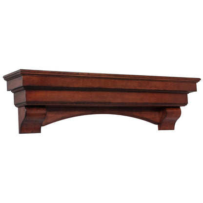 72" Auburn Distressed Cherry Finished Fireplace Shelf by Pearl Mantels