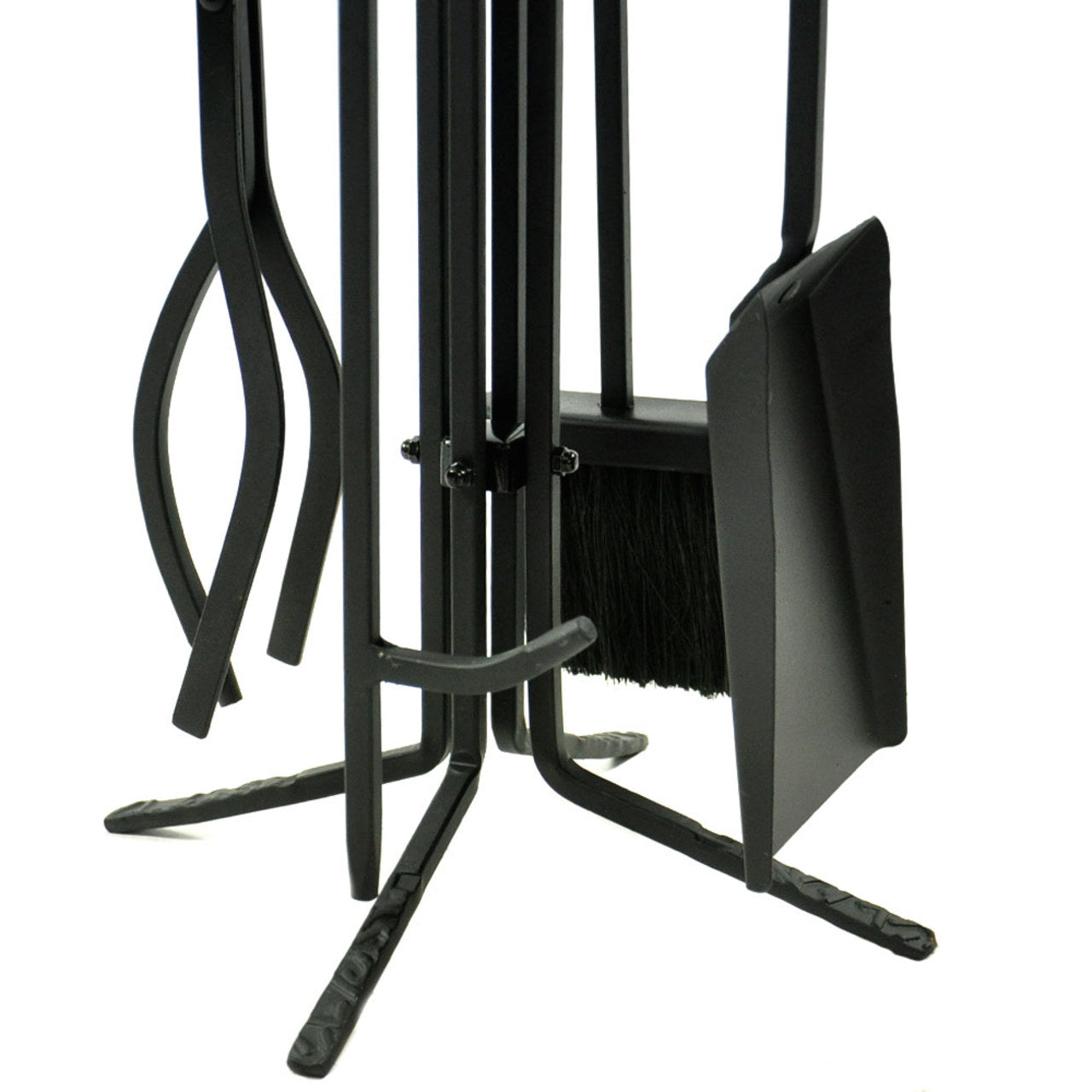 5 Piece Black Wrought Iron Tool Set with Crook Handles - F-T18070BK