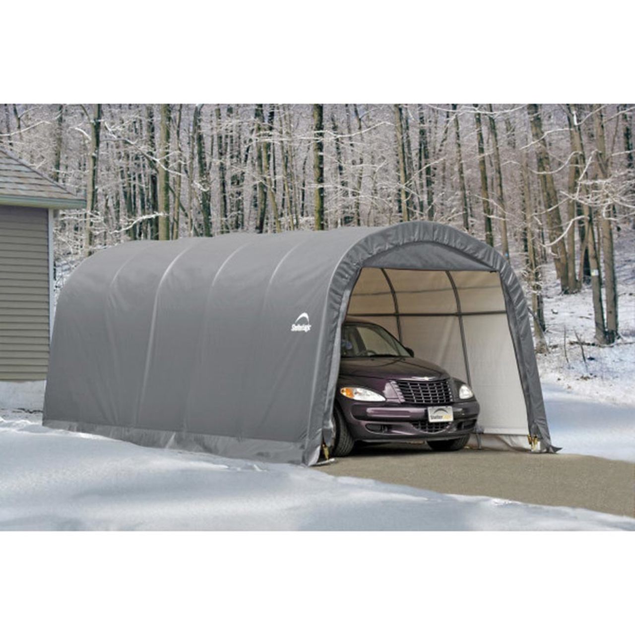 12' x 20' Gray Round Top Garage-in-a-Box