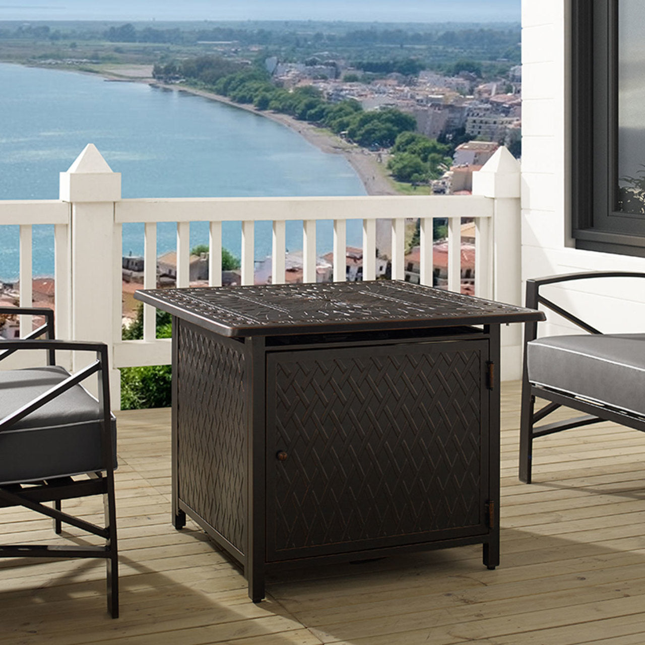 Cartney 32" Square Aluminum LPG/NG Fire Pit