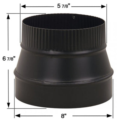 8" to 6" 24-Ga. Snap-Lock Black Reducer