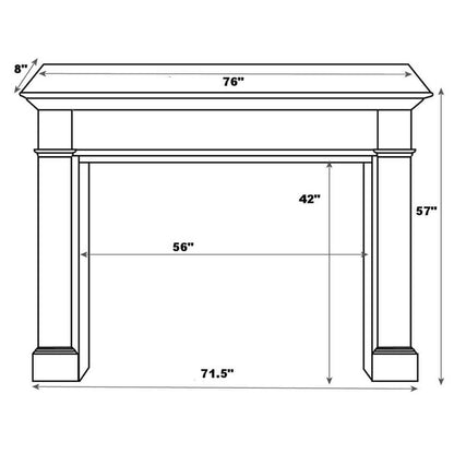 56" Windsor Unfinished Fireplace Mantel by Pearl Mantels