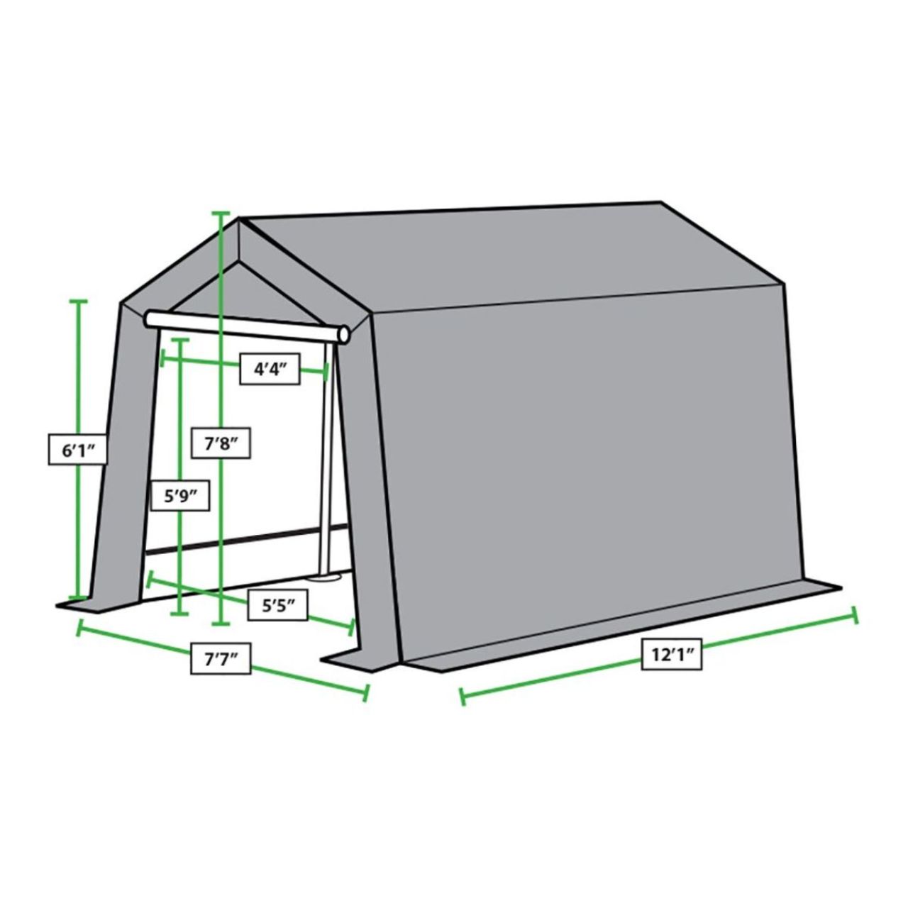 King Canopy  7' x 12' Silver Storage Garage
