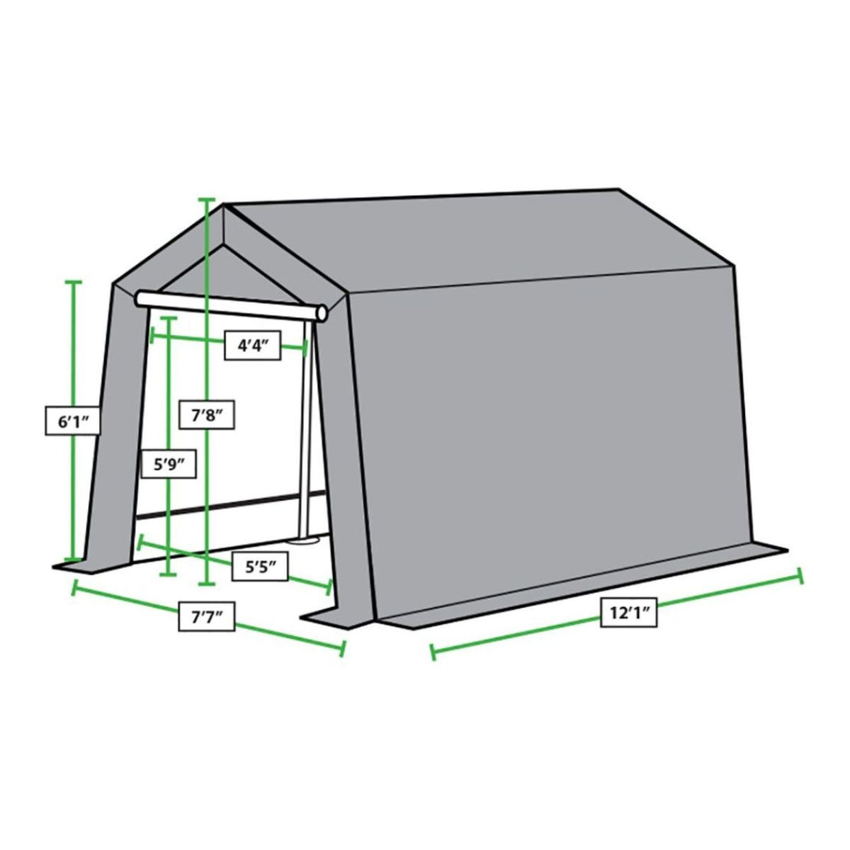 King Canopy  7' x 12' Silver Storage Garage