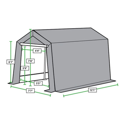 King Canopy  7 x 12 Silver Storage Garage