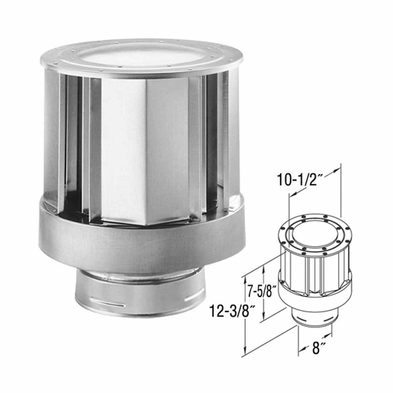 DirectVent Pro 5'' x 8'' High-Wind Termination Cap - 58DVA-VCH