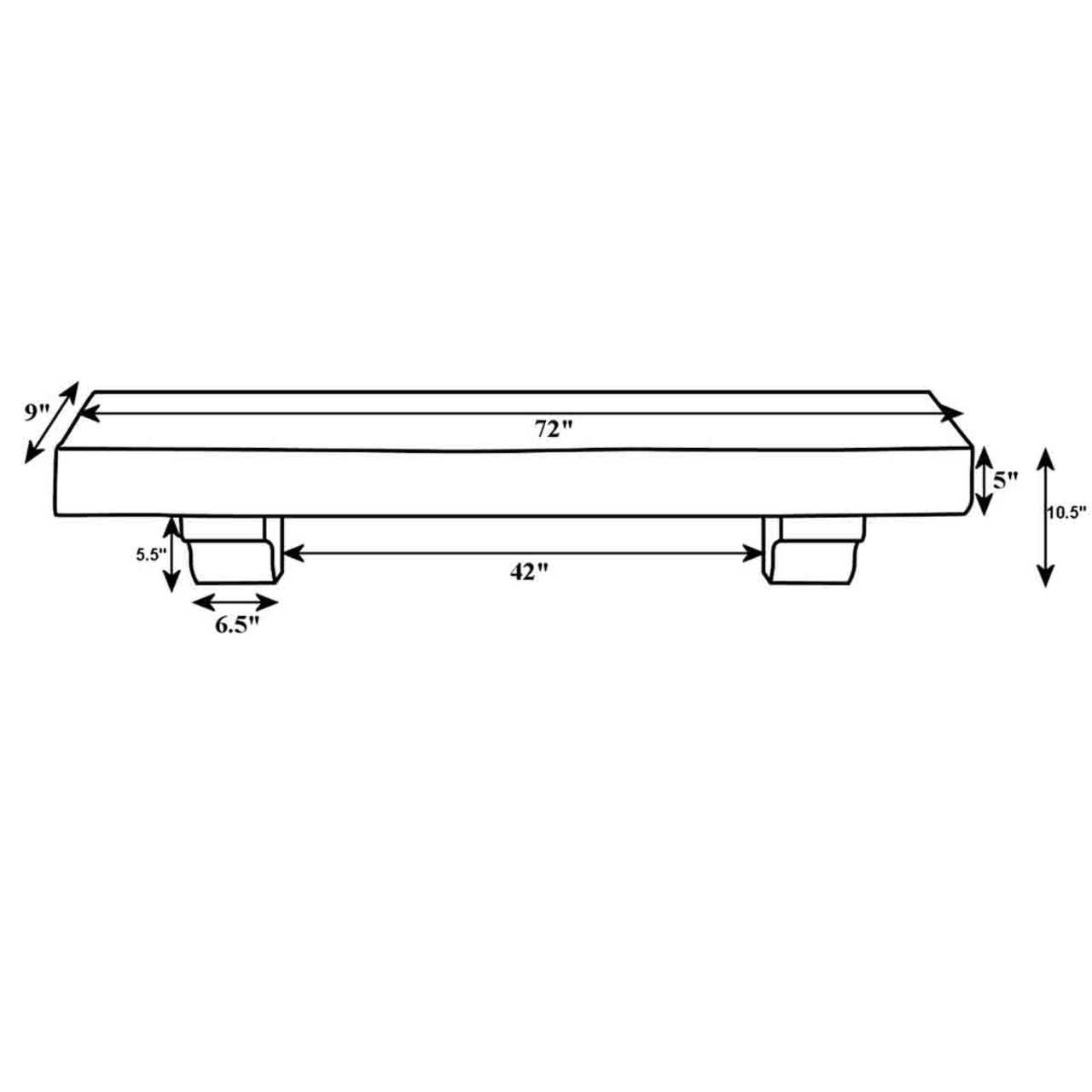 72" Shenandoah Unfinished Fireplace Shelf by Pearl Mantels