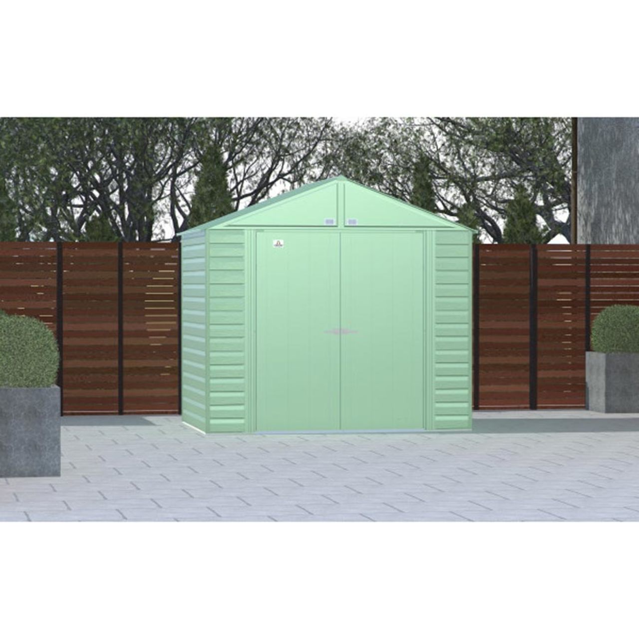 Arrow Select 8' x 6' Steel Storage Shed - Sage Green