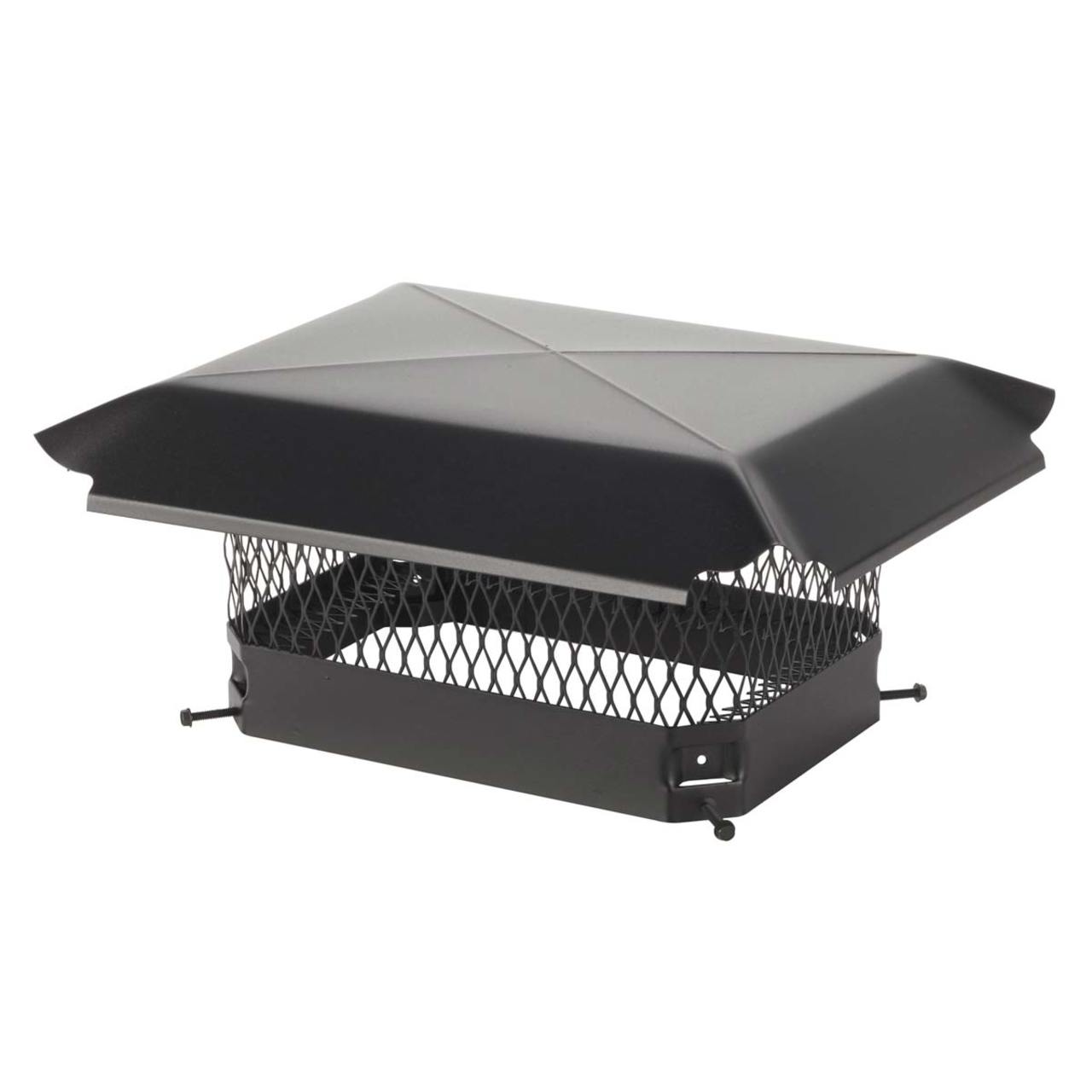 9" x 13" Black Galvanized Oval Single Flue Chimney Cap-5/8" Mesh