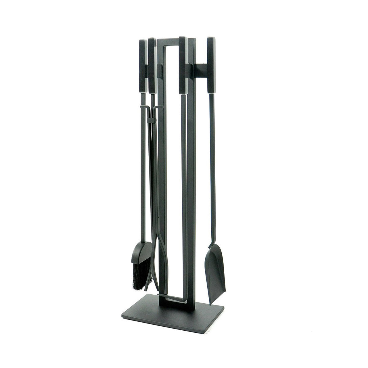 Pilgrim 5 Piece Matte Black Modern Tool Set - Brushed Steel Handles