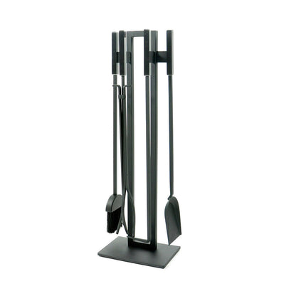 Pilgrim 5 Piece Matte Black Modern Tool Set - Brushed Steel Handles