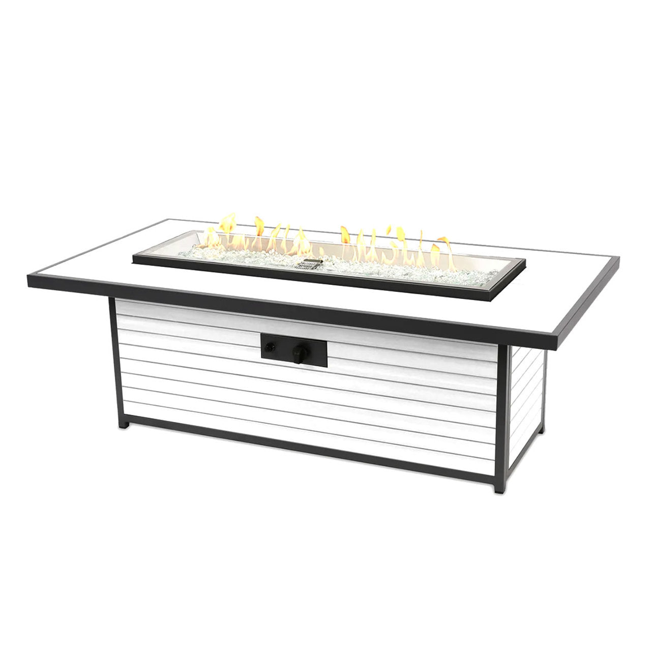Outdoor Greatroom Kenwood and Brooks Linear Chat Height Gas Fire Pit Table