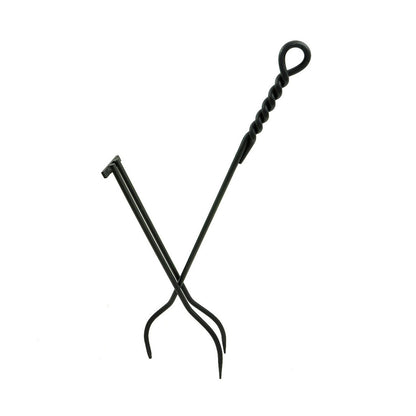 Individual Wrought Iron Tongs - Rope Design