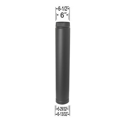 Selkirk 6 DSP 38 to 68 Double Wall Telescoping Black Stovepipe | Stove Pipe