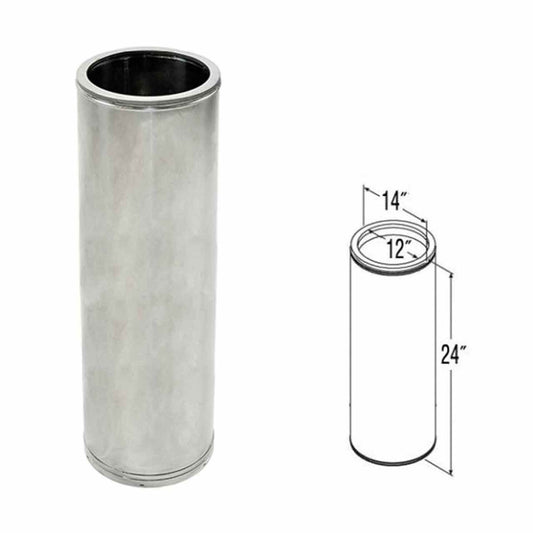 12'' x 24'' DuraTech Stainless Steel Chimney Pipe - 12DT-24SS