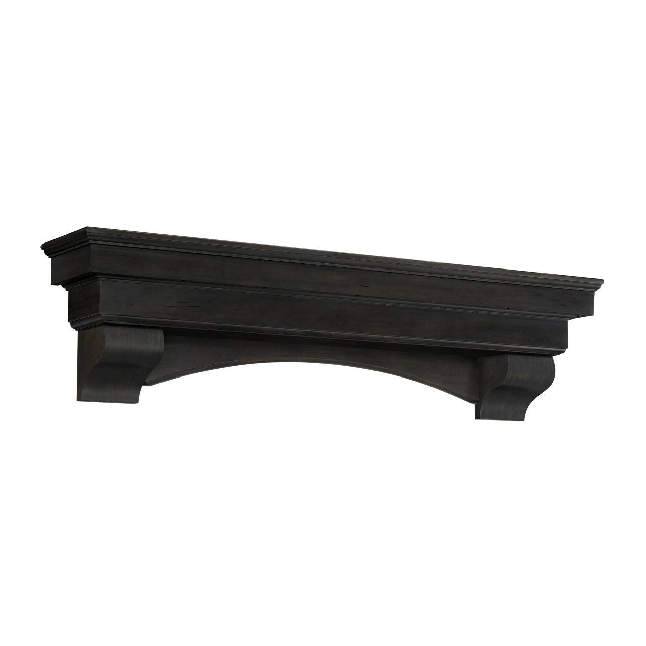 72" Celeste Fireplace Shelf by Pearl Mantels - Espresso Distressed Finish