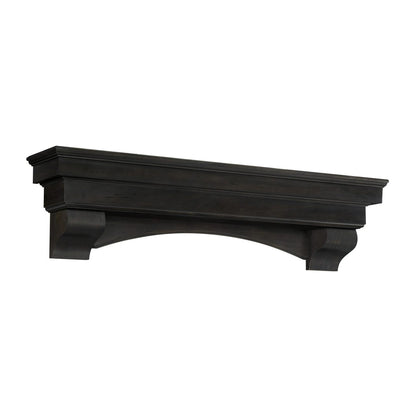 72" Celeste Fireplace Shelf by Pearl Mantels - Espresso Distressed Finish