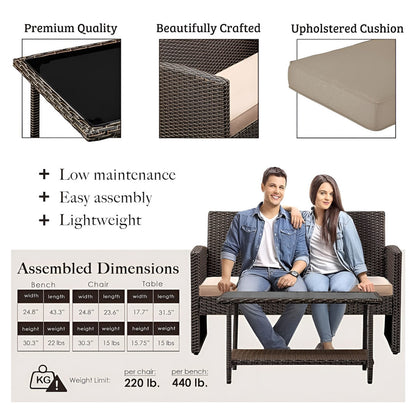 Fire Sense Ashville Wicker Patio Set - 63742