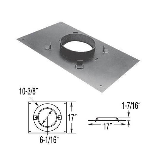 6'' DuraPlus 17'' x 17'' Transition Anchor Plate - 9040B