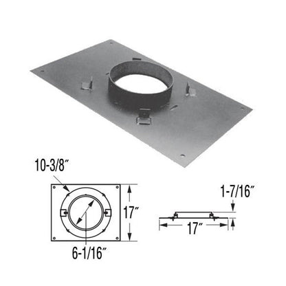 6'' DuraPlus 17'' x 17''  Transition Anchor Plate - 6DP-AP17X17