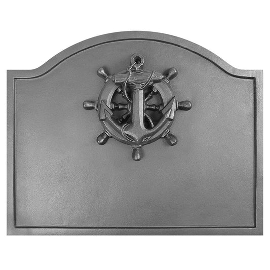 Nautical Black Cast Iron Fireback - 19.5" W x 15.5" H