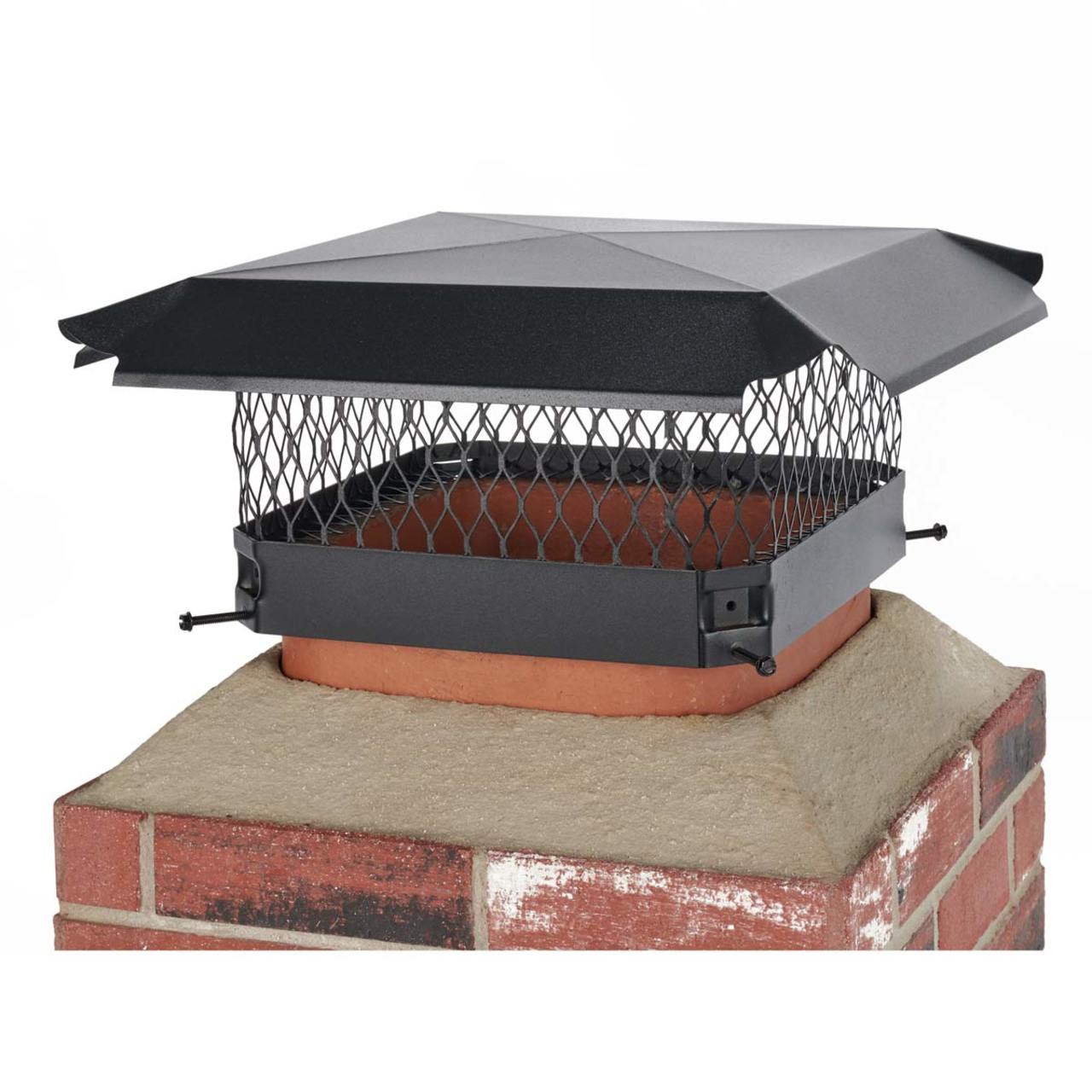 13" x 13" Hy-C Black Galvanized Chimney Cap