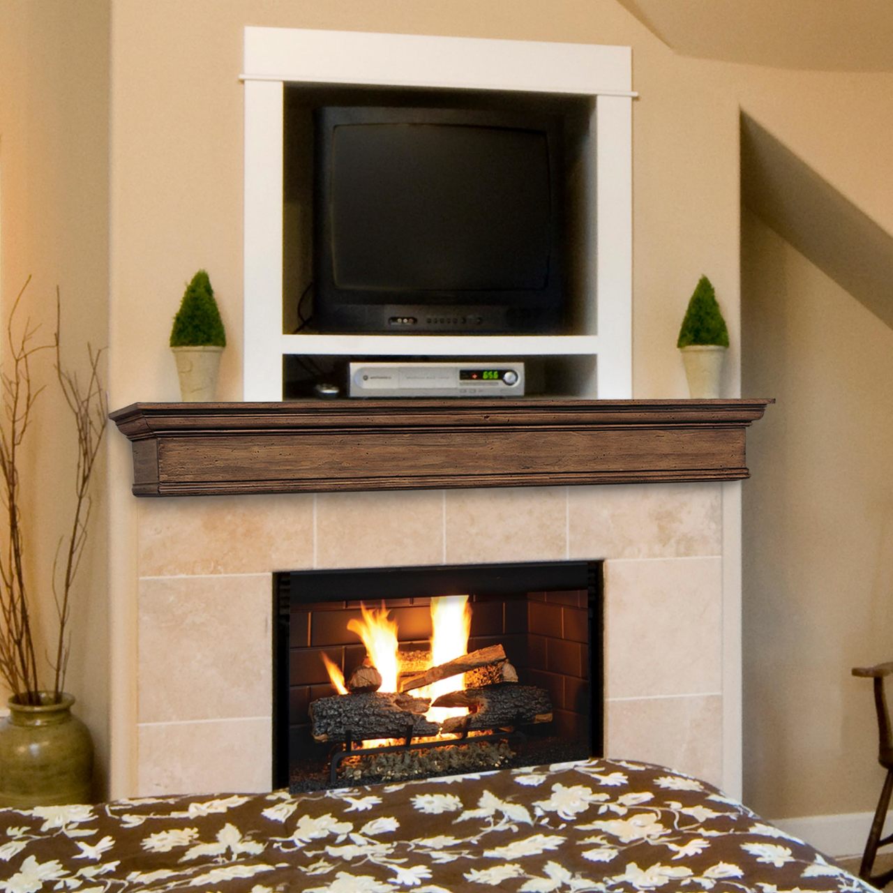 60" Savannah Fireplace Shelf by Pearl Mantels - Unfinished