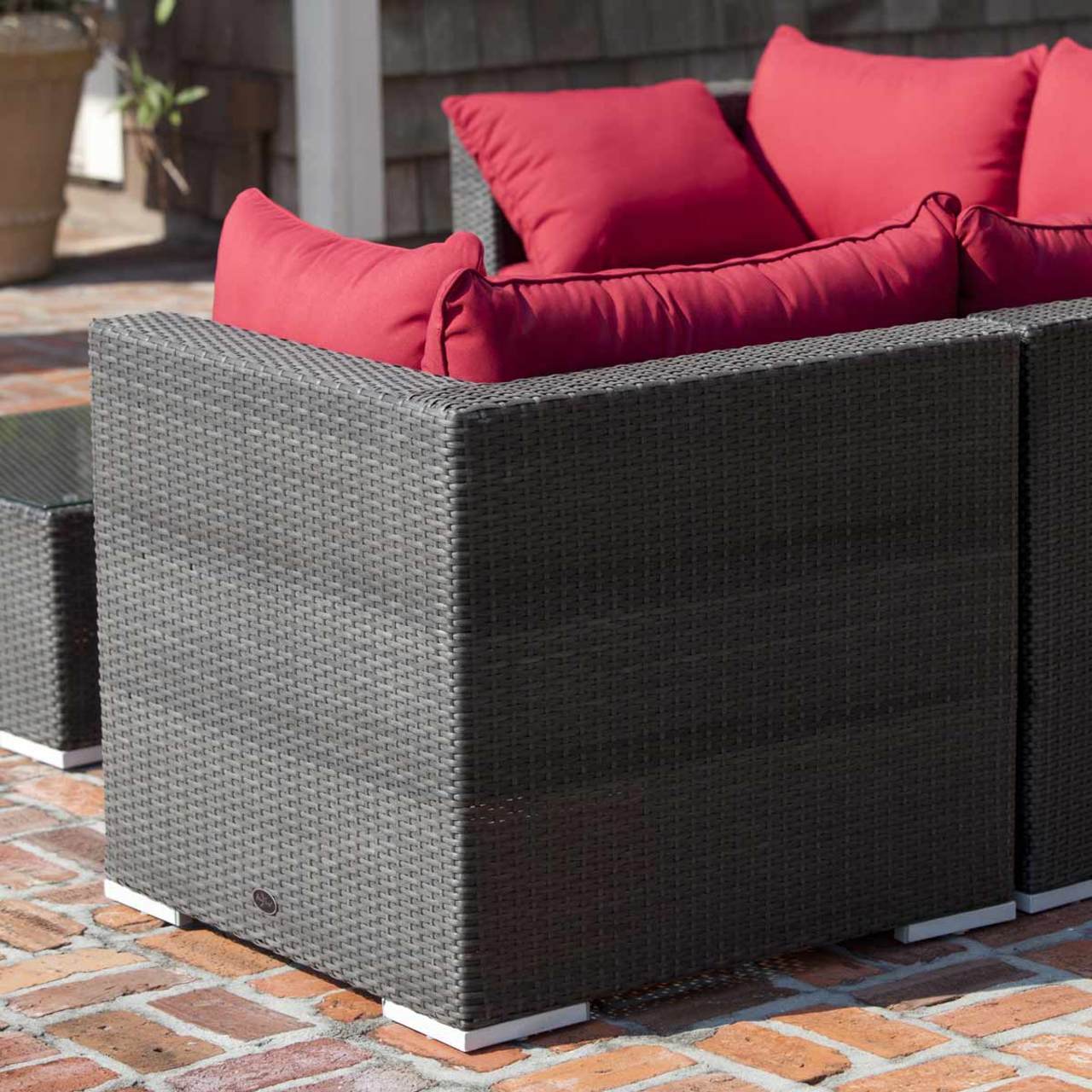Mocha Wicker Sofa Patio Set