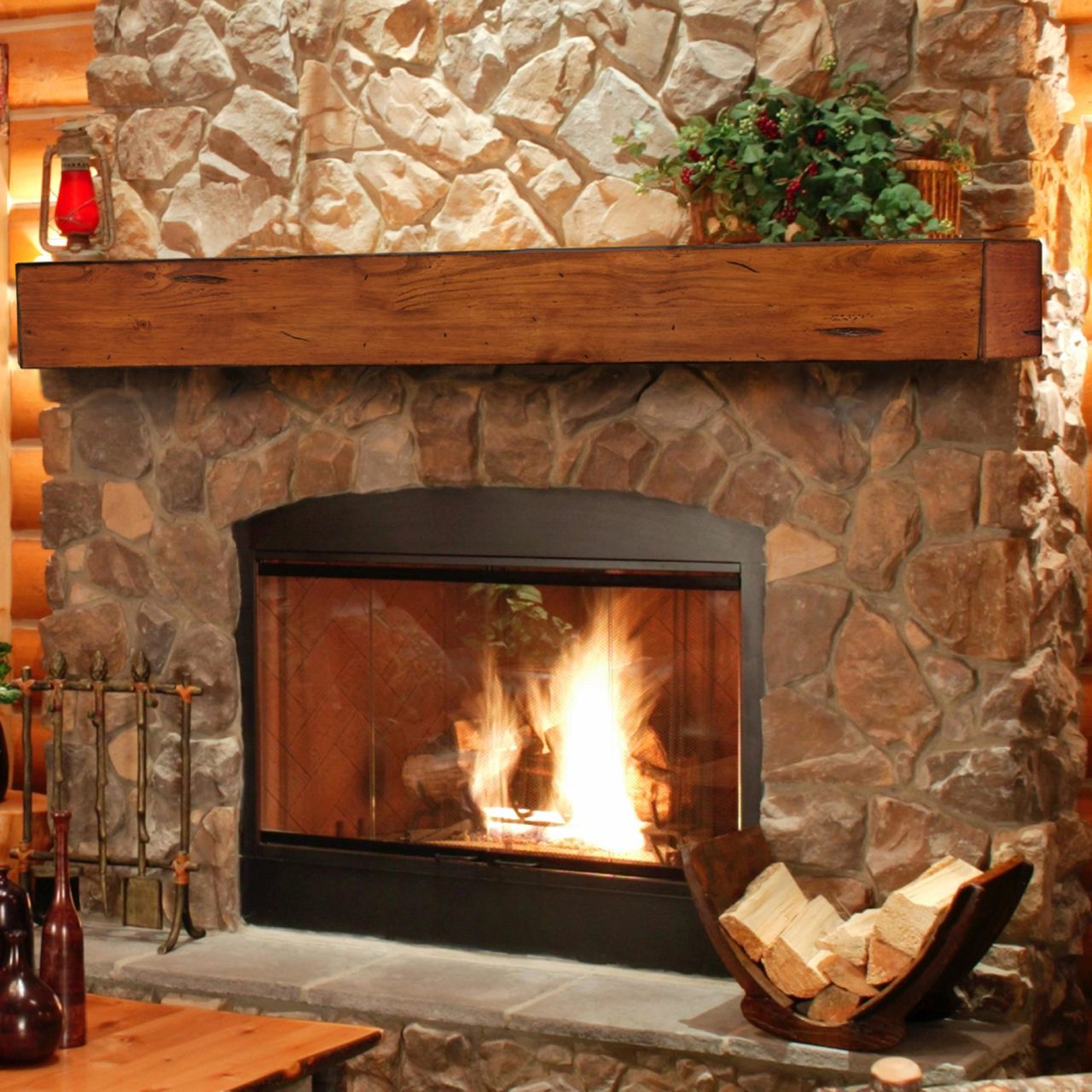 60" Lexington Fireplace Shelf by Pearl Mantels - Medium Rustic Finish