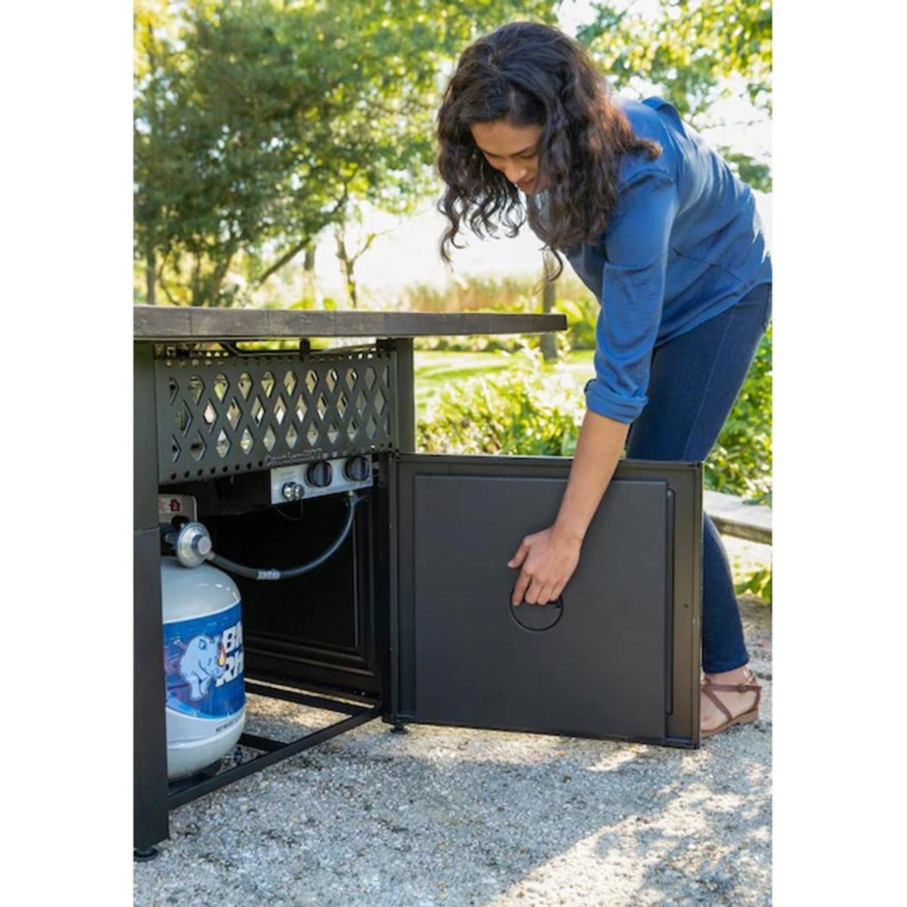 The Benjamin Dual-Heat LP Gas Outdoor Firepit