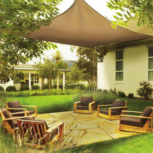 Shelter Logic 16 x 16 Foot Square Sun Shade Sail - Sand