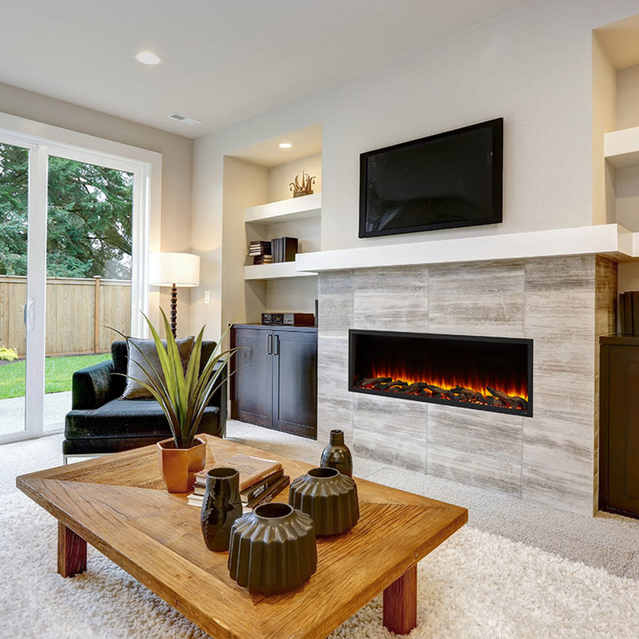 SimpliFire 55" Scion Clean-Face Linear Electric Fireplace - SF-SC55-BK