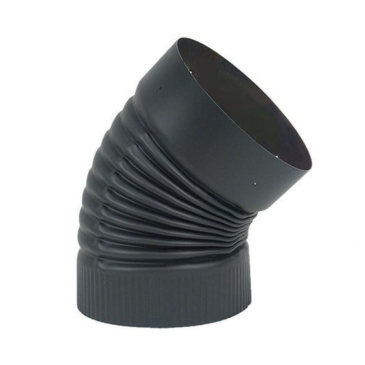 6" HeatFab 45 Degree Non-Adjustable Black Elbow - 2611B