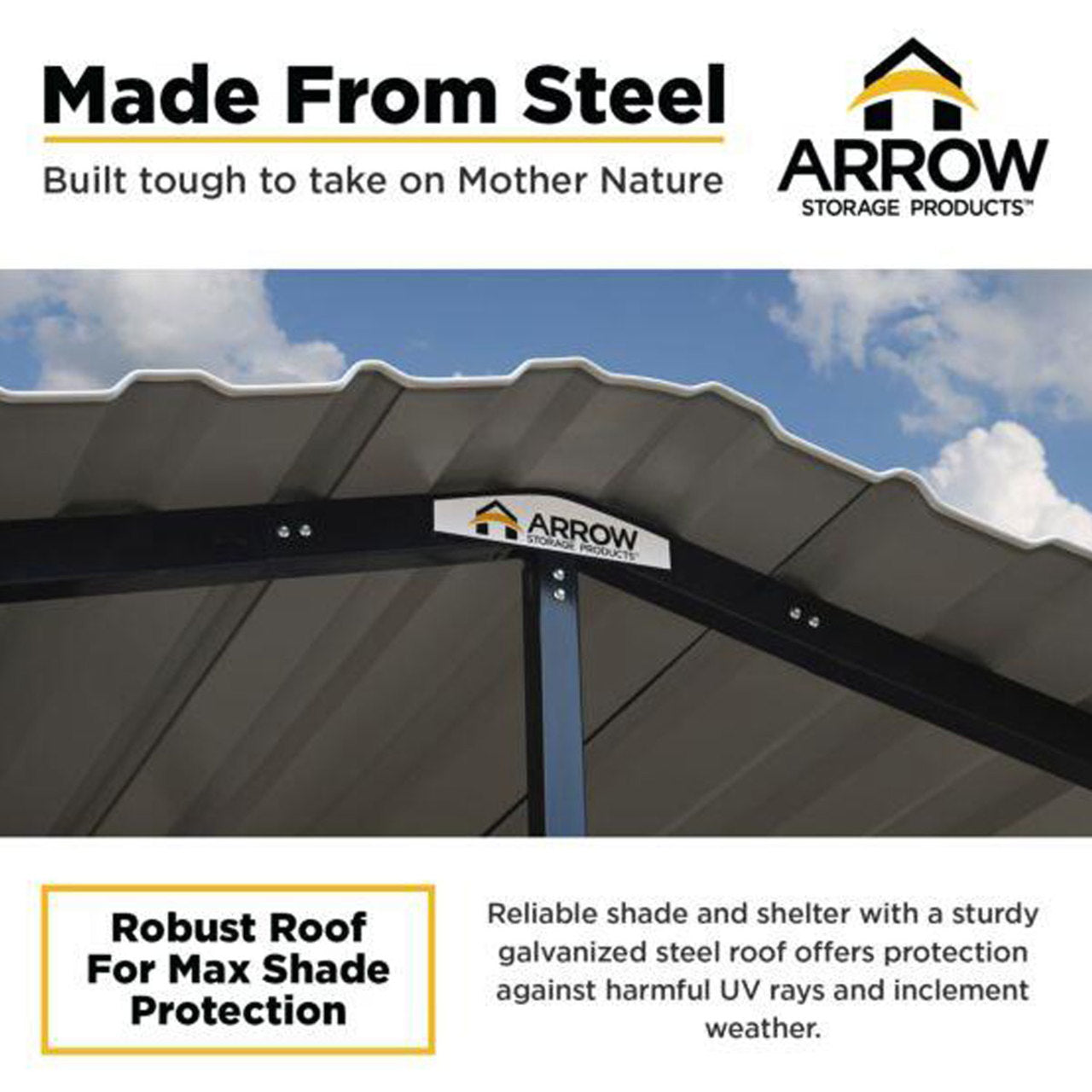 Arrow Carport 10' x 20' x 7 Ft. - Eggshell