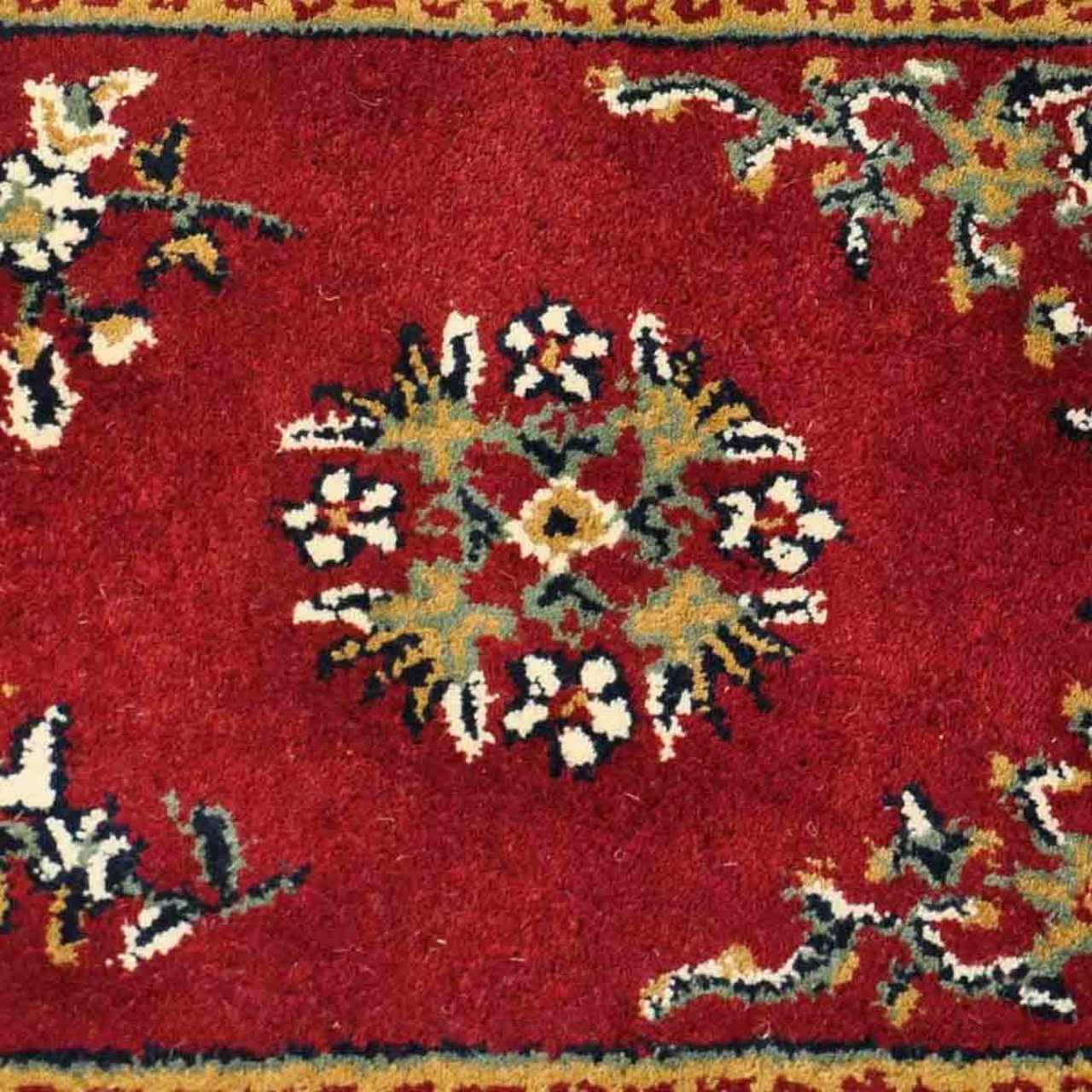 56" Rectangle Burgundy Oriental Fireplace Rug