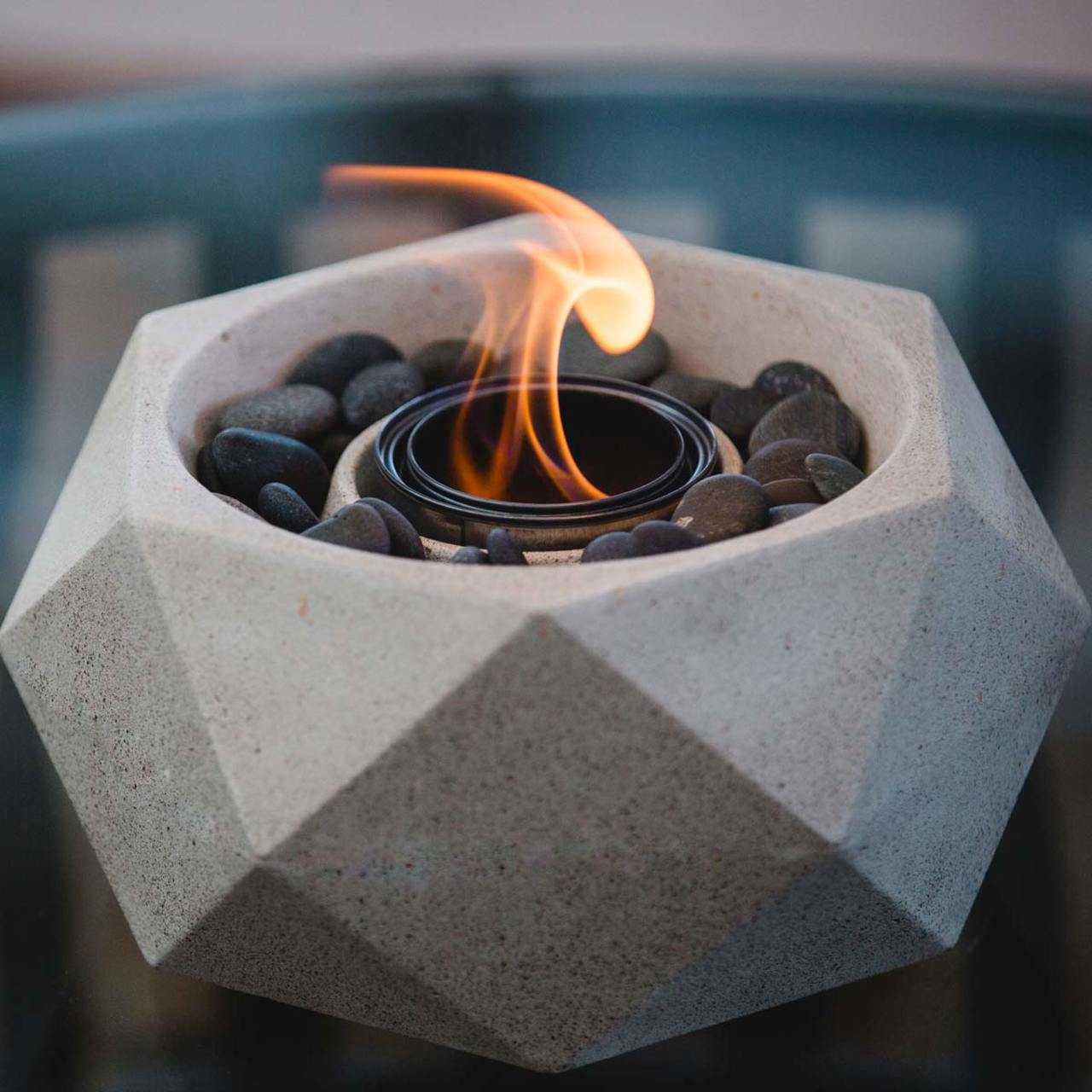 Geo Fire Bowl - White