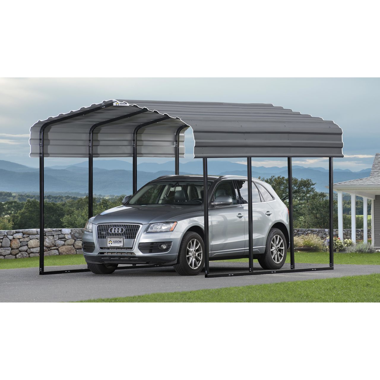 Arrow 10' x 15' x 9' Carport - Charcoal