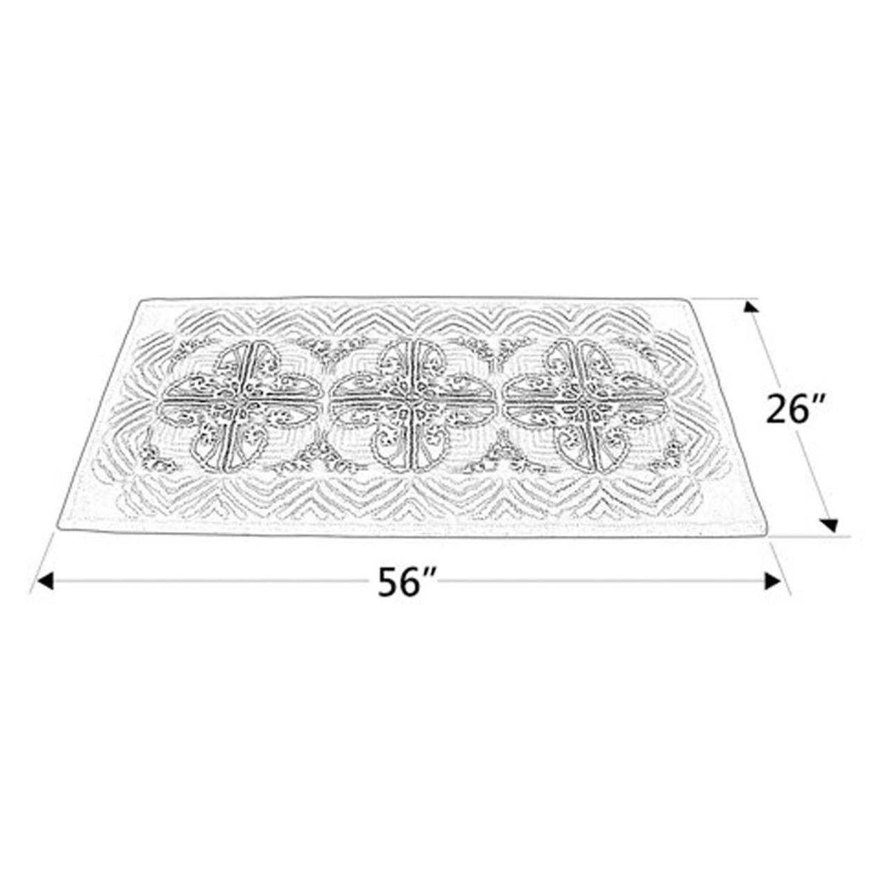 56" Rectangle Cocoa Art Deco Fireplace Rug